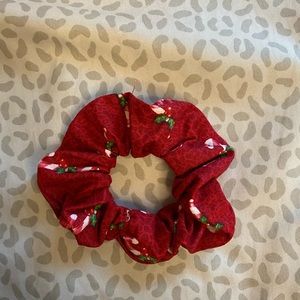 Handmade red candy cane scrunchie